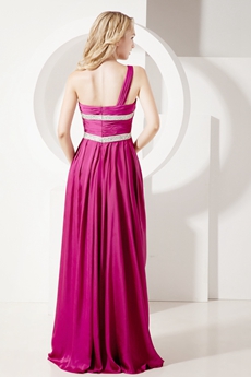 Chamring Fuchsia One Shoulder Maternity Party Dresses