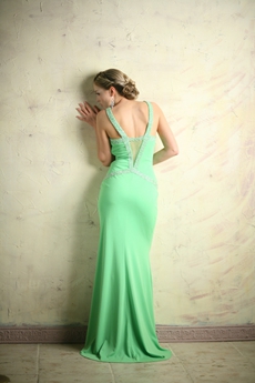 Sexy Green Illusion Evening Dresses  