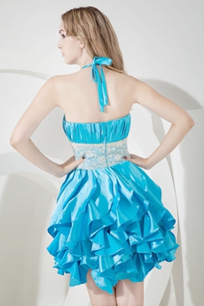 Lovely Turquoise Halter Damas Dresses