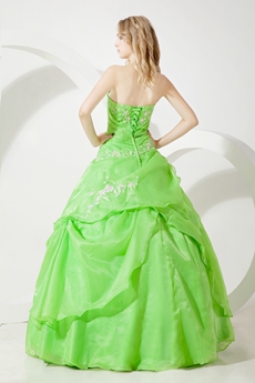 Beautiful Green Strapless Quinceanera Dress With Embroidery  