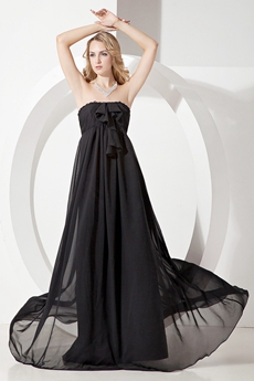 Charming Black Chiffon Empire Plus Size Prom Dresses 