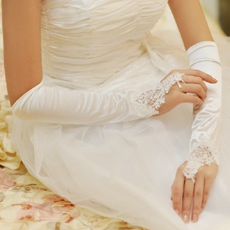 Elastic Woven Satin Fingerless Bridal Gloves  