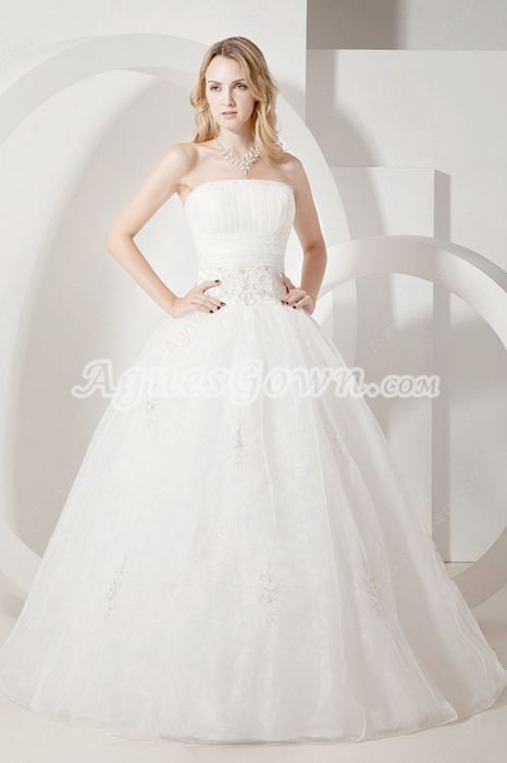 Terrific Strapless White Princess Quinceanera Dresses 