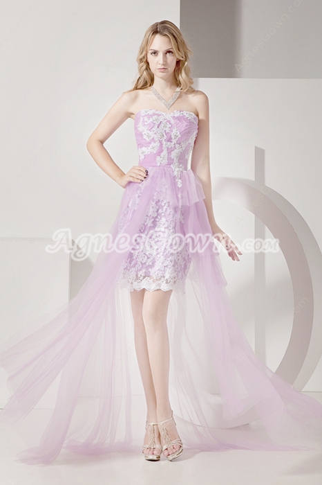Best Lilac High Low Homecoming Dress