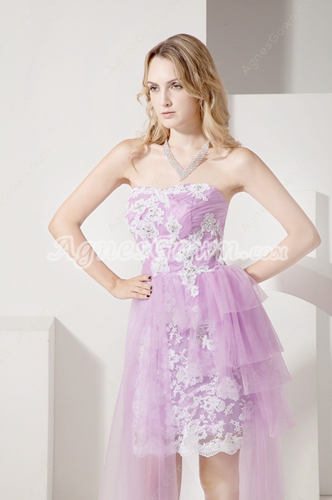 Best Lilac High Low Homecoming Dress
