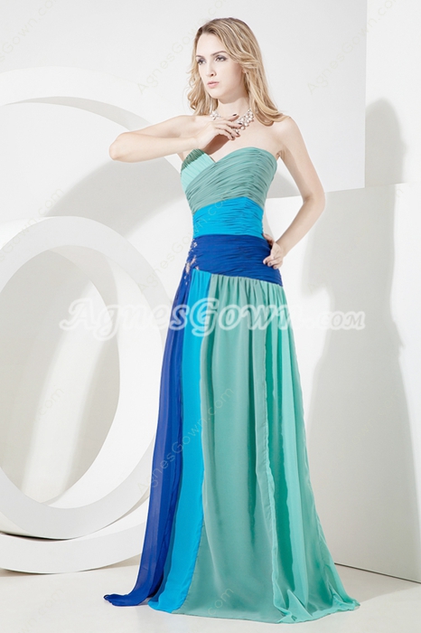 Unique Colorful Chiffon Long Maxi Dresses 
