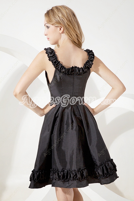 Mini Length Scoop Neckline Black Homecoming Dress 