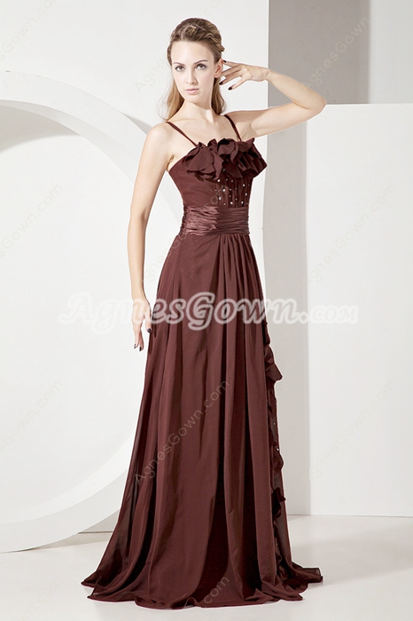 Mystique A-line Chiffon Mother Of The Bride Dresses With Frills  