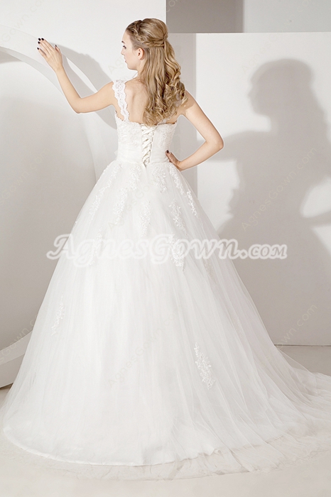 Brilliant Lace Ball Gown Wedding Dresses with Corset