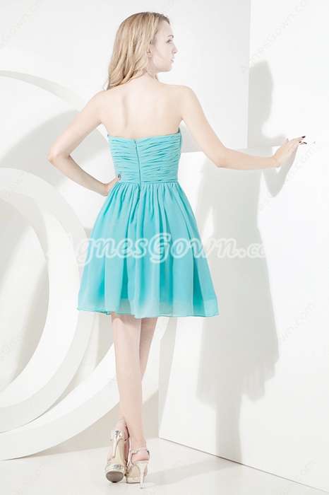 Simple Aqua Mini Short Junior Prom Dresses 