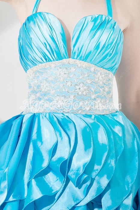 Lovely Turquoise Halter Damas Dresses