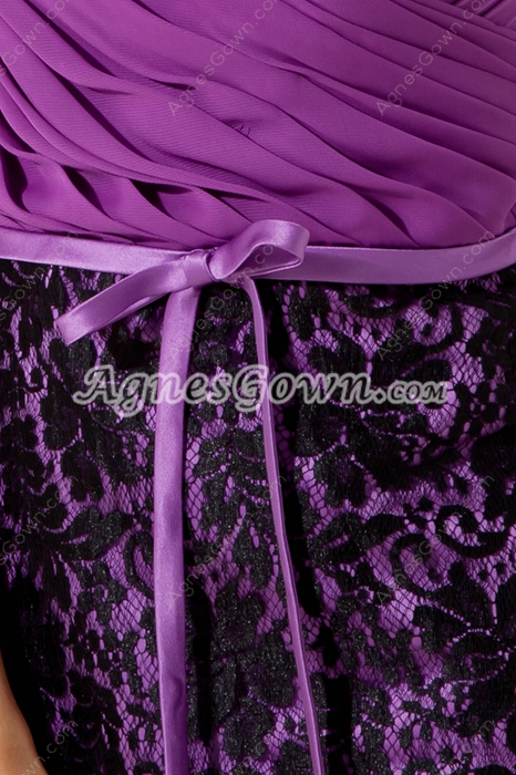 Cute Spaghetti Straps Mini Lilac & Black Wedding Guest Dresses