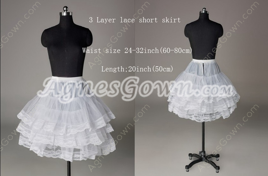 3 layers Short Lace Petticoat
