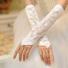 Fingerless Satin Wedding Gloves