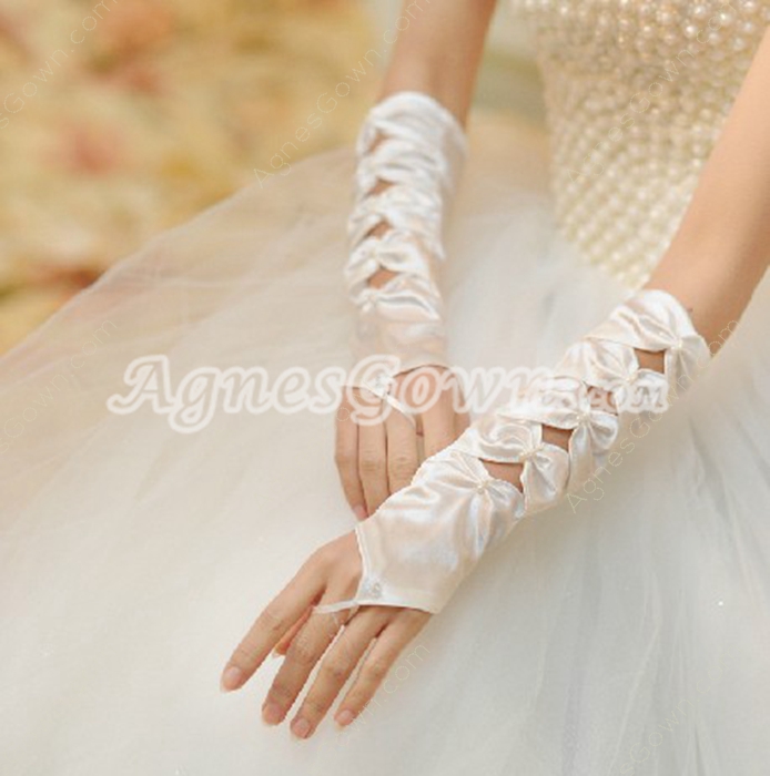 Unique Keyhole Fingerless Wedding Gloves 