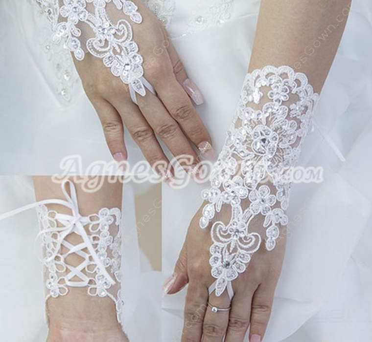 Fingerless Lace Wedding Gloves 