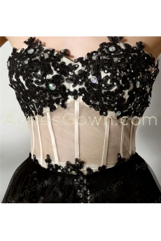 Stylish 2016 Black And Champagne Prom Dress With Detachable Train 