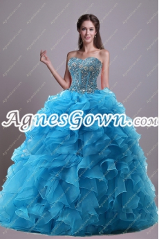 Classy Ball Gown Blue Quinceanera Dress 