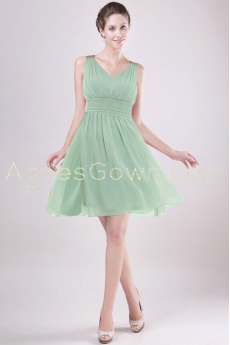 Short Length Sage Colored Junior Prom Dress 