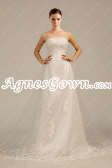 Simple A-line Lace Wedding Dress 