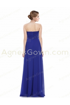 Top Halter Royal Blue Chiffon Long Prom Dress 
