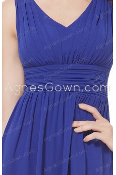 Short Length Royal Blue Chiffon Junior Prom Dress