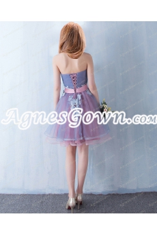 Cute Blue And Pink Organza Sweet 16 Dress 