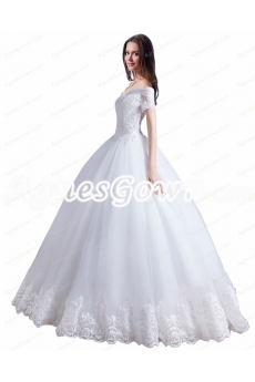 Charming Off Shoulder Princess Lace Wedding Dress 