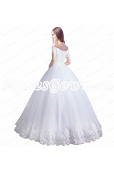 Charming Off Shoulder Princess Lace Wedding Dress 