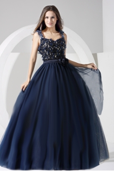 Pretty Navy Blue Princess Party Ball Gown WD1055